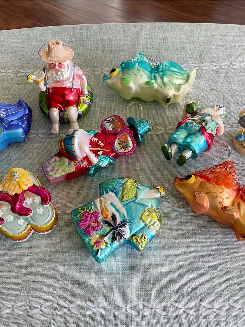 Hawaiian Themed Glass Ornaments